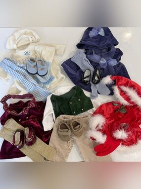 Authentic American Girl Bitty Baby Holiday & Dress Clothing Bundle – 5 Outfits